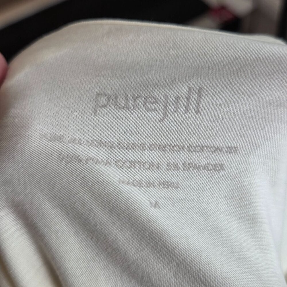 Pure Jill Tunic Top Women Medium Pima Cotton Ivory Cream Long Sleeve Basic - Picture 6 of 6